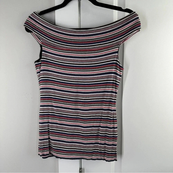 Bailey‎ 44 Anthropologie Striped Off Shoulder Blouse size Medium Classic - Picture 2 of 8